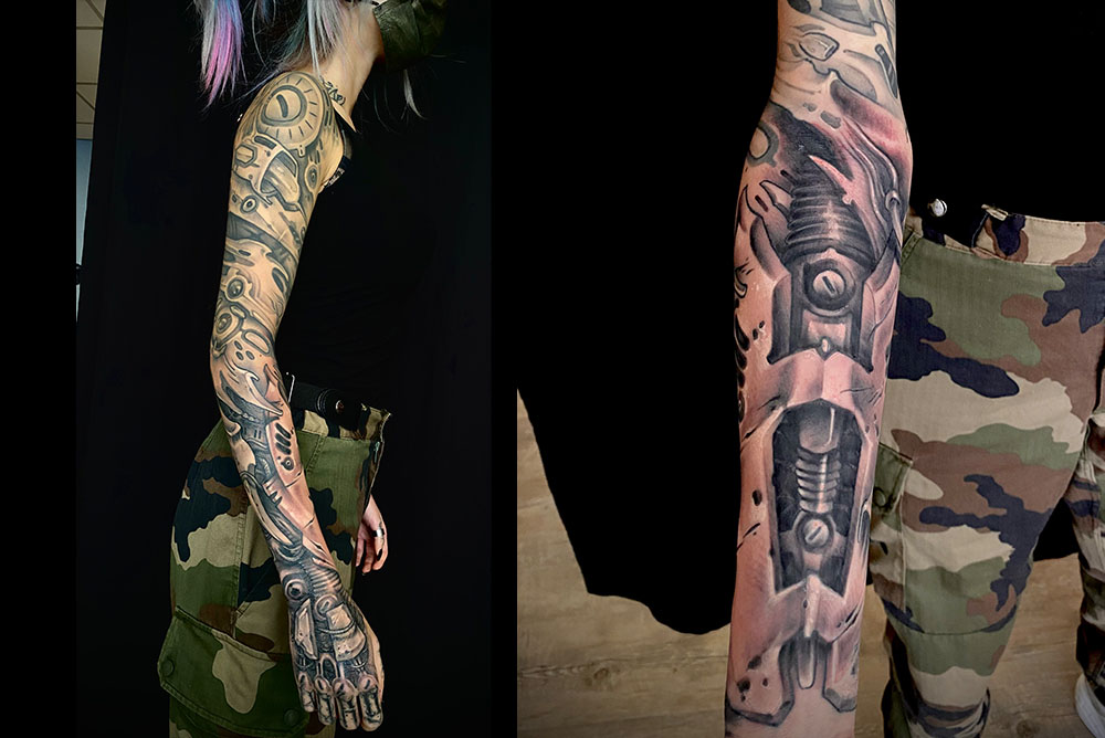 Meilleur tatoueur tatoueuse sur Bordeaux Talence japonais biomeca biomecanique floral tatou tattoo tatouage tatouages
