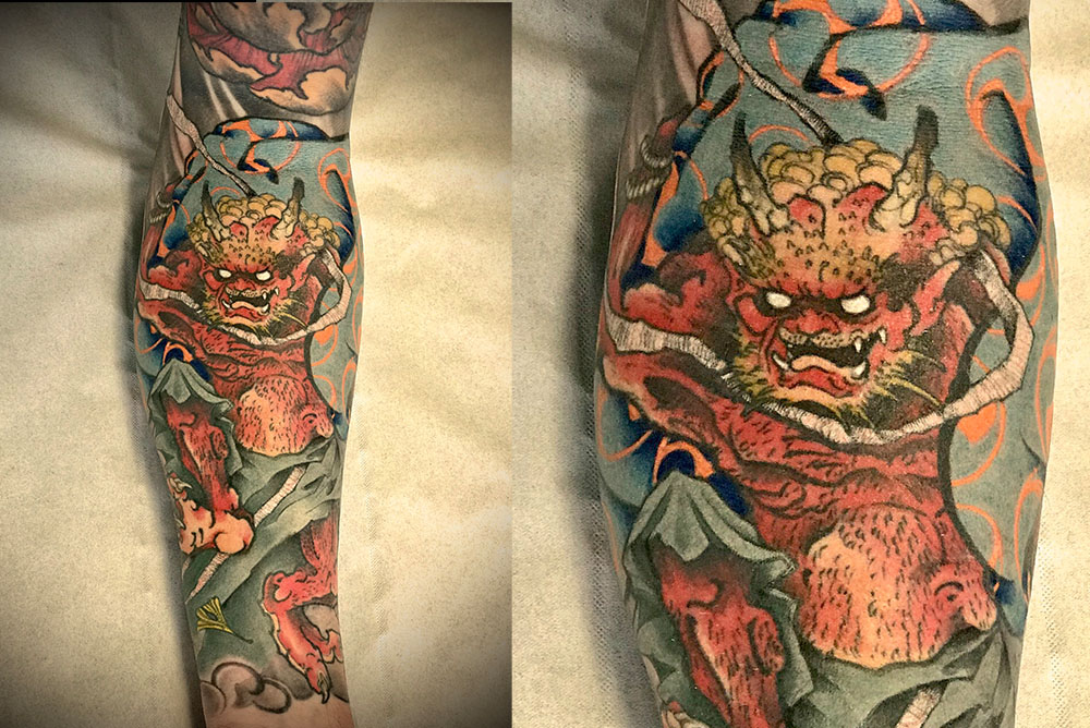 Meilleur tatoueur tatoueuse sur Bordeaux Talence japonais oni hannya floral tatou tattoo tatouage tatouages